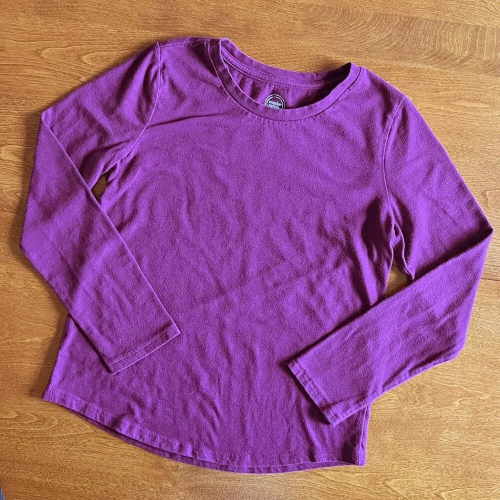 The Children's Place/Wonder Nation berry and black tees M 7-8